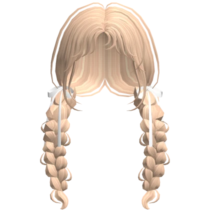 Blonde Kawaii Low Braids w/ Bows