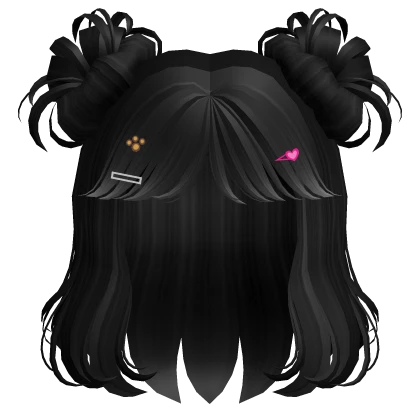 Black Kittycornia Hair w/ Paws - RBCs