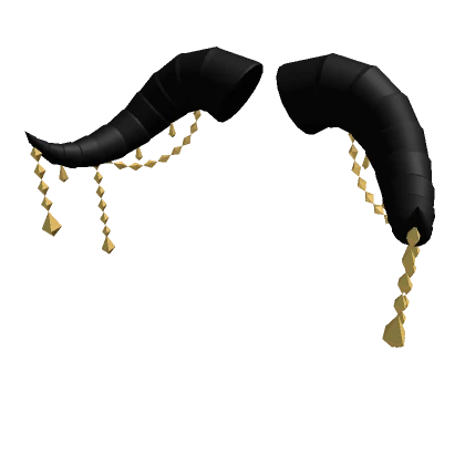 Black/Gold Jewelled Giant Horns 