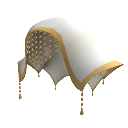 White/Gold Sultana's Head Veil