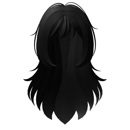 Flowy Horror Protagonist Emo Girl Hair (Black)