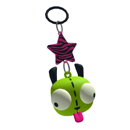 Invader Alien Dog Keychain - scene y2k
