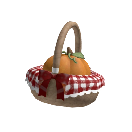 ♡ (Holdable) Red Gingham Pumpkin Basket