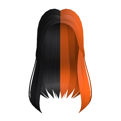 Trendy Long Hair in Black and Orange 