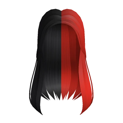 Trendy Long Hair in Black and Red 