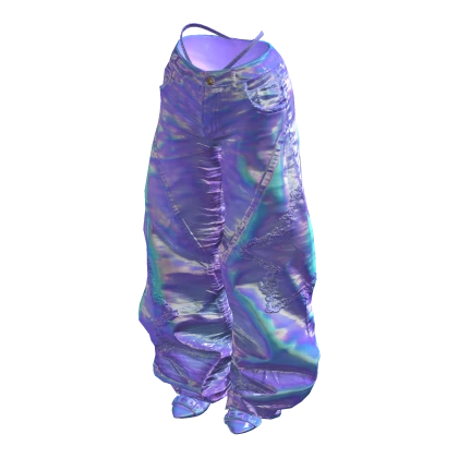 BB Purple Holographic Baggy Star Jeans