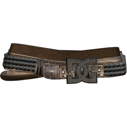 Y2K DC Gyaru Rhinestone Brown Vintage McBling Belt