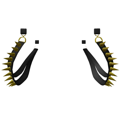 Gold Spikes w/ Black Strap Suspenders
