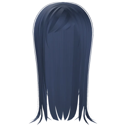 y2k long straight  emo hair blue