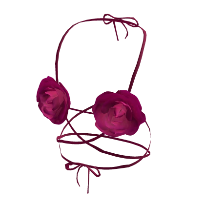 Crop Top Rose Shape Pink