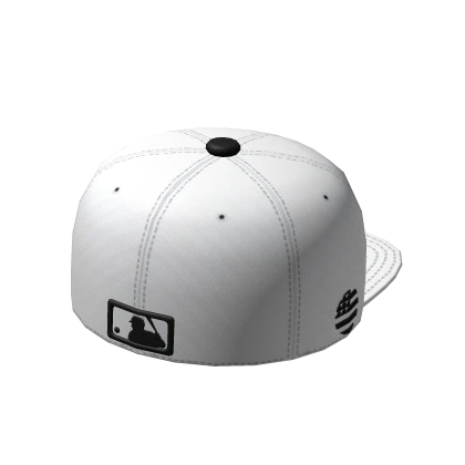 Backward White LA Fitted Baseball Cap