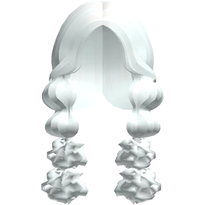 Jolly Fluffy Long PigTails in White