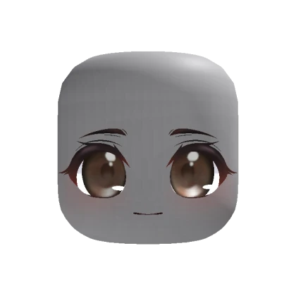 Cute Happy Anime Girl Face - Brown