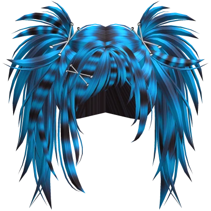 🖤 vkei gyaru horror scene pigtails raccoon blue