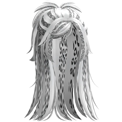 Spikey Y2K Messy Half Up Hair in White (Leopard)