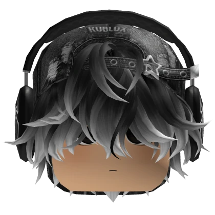 Black Messy Emo Hair w/ Y2K Cap & Cute Boy Face