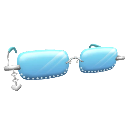 Gemstone Sunnies with Heart Chain - blue