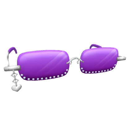 Gemstone Sunnies with Heart Chain - purple