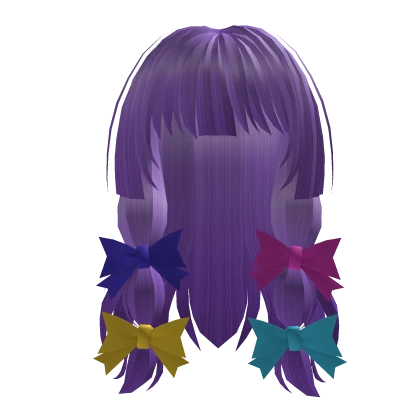 Light Purple Long Hime Ribbon Bangs (Quad2)