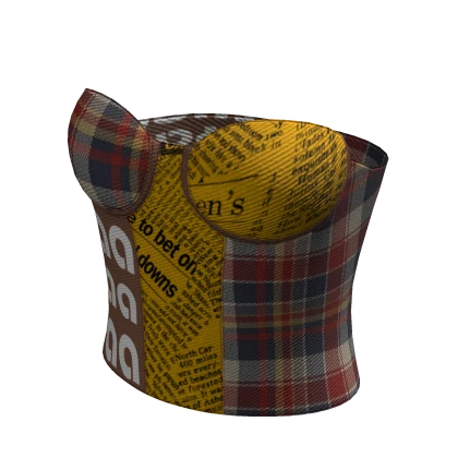 Y2K ☆ syaa newspaper plaid corset