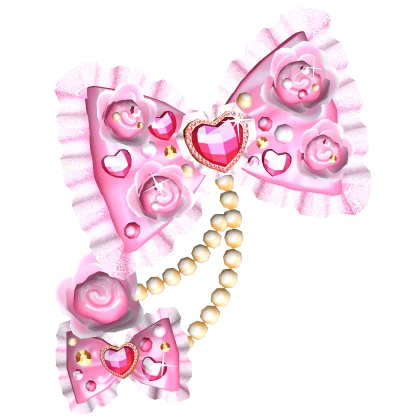 Princess Gyaru Rose Bows in Pink and Gold