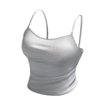 White Lace Trim Tank Top