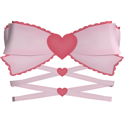 ♡ ꒰ Cute Valentine Heart Bow Top in Pink & Red