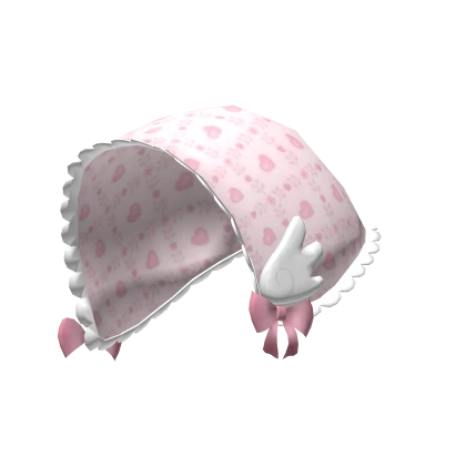 pink hearts igari wing ribbon bandana headscarf