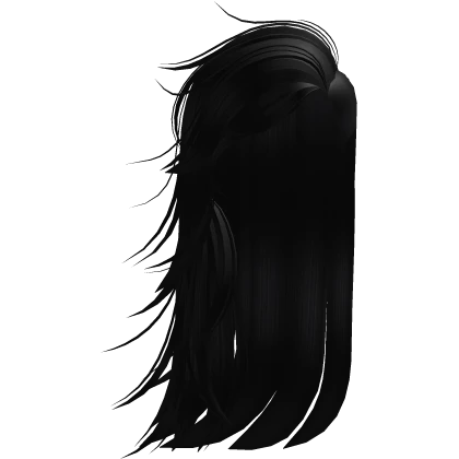 Half Shaved Side Swept Windy Messy Black Hair 