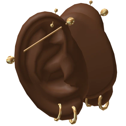 Ears w Gold Piercings Set 2 