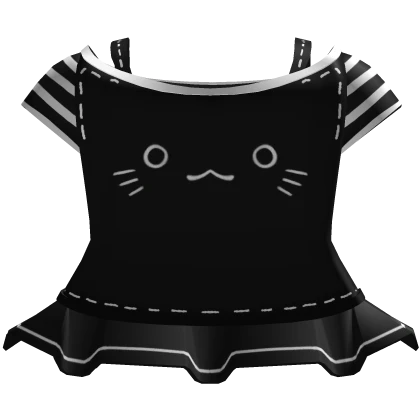 ♡ moe cute black kitty top with skirt