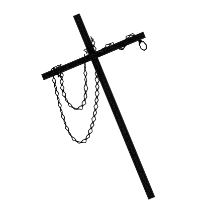 huge gothic black cross with chains back