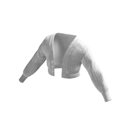 Cropped Cardigan White Oversized Crop Knitted Warm