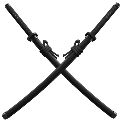 Black⚫- Dual Anime Cross Katana Set [Back]