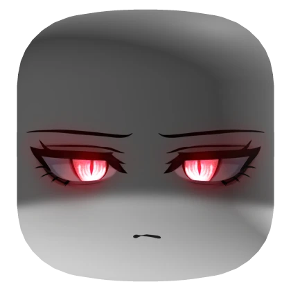 Shadowed Face With Red Glowing Eyes - White