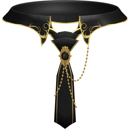 Royal Collar with tie - black/gold