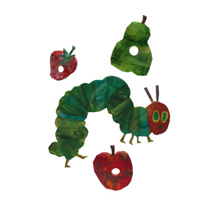 ꩜ whimsical twee igari apple caterpillar clips