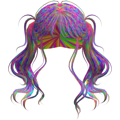 ʚɞGlitchy Decora Rainbow Cute Messy Anime Pigtails