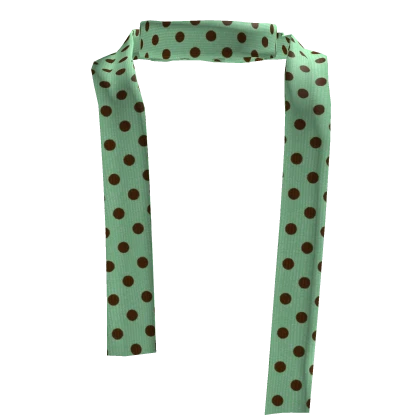 𖹭 cute choco mint & brown polka dot skinny scarf