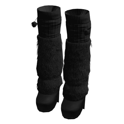 Black Fur Boots