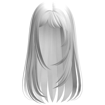 ♡ delicate thin straight hair (white)