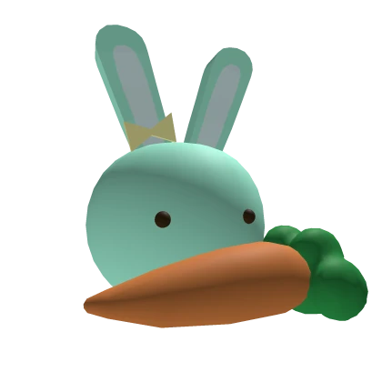 Adorable blue blob bunny w/ carrot & bow