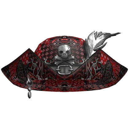 Red Paisley Vintage Pirate Cap
