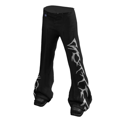 Black Y2K Pattern Baggy Pants /MIWAS