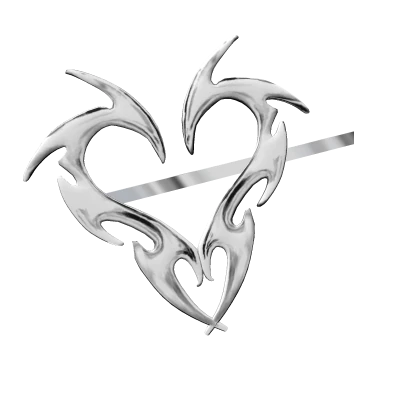 Aespa cyber Siver heart clip Accessory