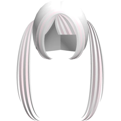 ꒰♡ FREE cute long straight emo pigtails white pink