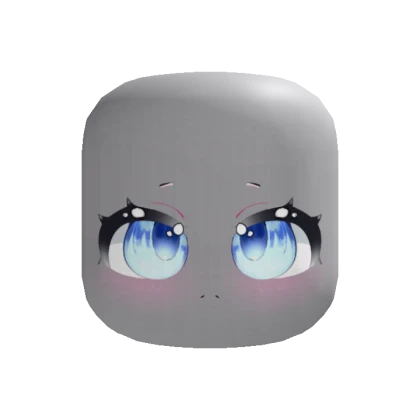 Kawaii Anime Chibi Blue Eyes Face (Recolorable)