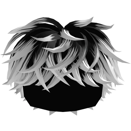 Black to White Fluffy Messy Hair V2