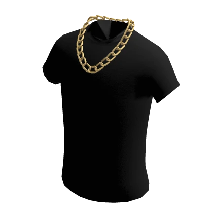✅Plain Black shirt✅ Golden chain
