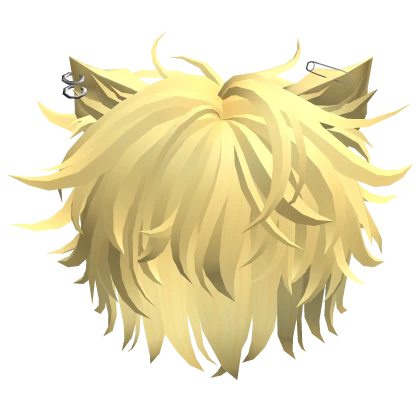 Messy Emo Punk Kitty Boy Hair in Light Yellow